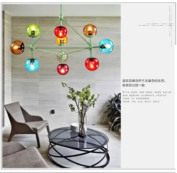 Modern 10/15 pcs hanging Glass ball Novelty lighting Pendant lamp Bar dining room LED modo lampada hanging global pendant lights