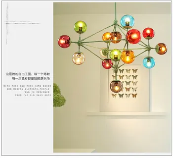 Modern 10/15 pcs hanging Glass ball Novelty lighting Pendant lamp Bar dining room LED modo lampada hanging global pendant lights