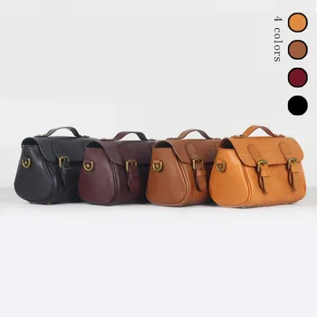 Unisex Shoulder Messenger Cowhide Bag New Genuine Leather Woman/men Single Shoulder Bag Retro Preppy Style Purse
