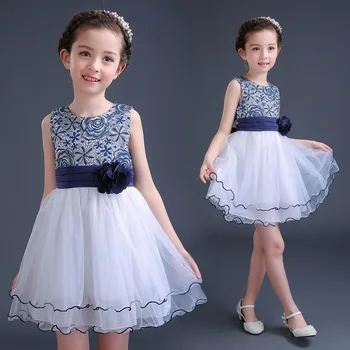 Girls' Princess dress 2017 summer new style children's clothing lace Dress Kids fashion clothes