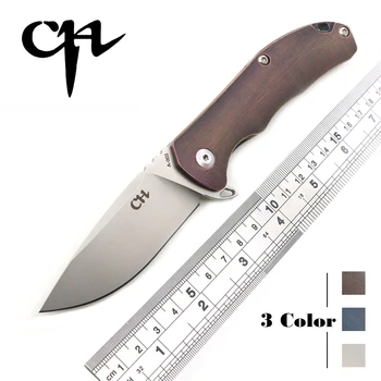 CH 3504 original design Flipper folding knife aus-8 Blade ball bearings outdoor Titanium handle camping pocket knives EDC tools