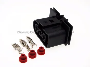 3 Pin/way 6.3mm 1J0 906 233 female car connector,Electronic fan plug, radiator plug, electrical connector for VW,Audi