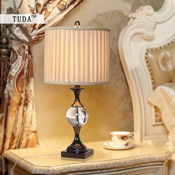 TUDA 2017 European luxury table lamp K9 crystal table lamp American modern minimalist table lamps for bedroom