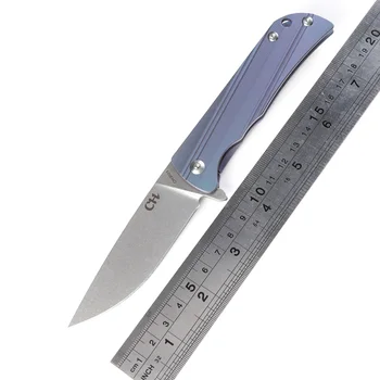 CH folding knife D2 blade ceramic ball bearing washer TC4 titanium knife outdoor camping hunting pocket kni